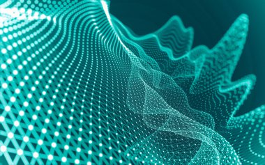 Çokgen alanı düşük Poli koyu arka plan, 3d render