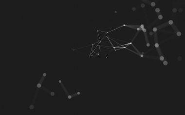 Çokgen alanı düşük Poli koyu arka plan, 3d render