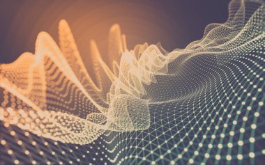 Çokgen alanı düşük Poli koyu arka plan, 3d render