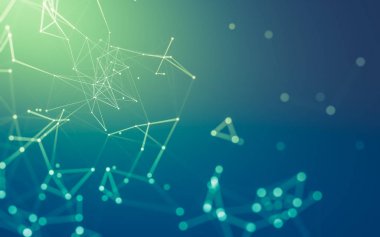 Çokgen alanı düşük Poli koyu arka plan, 3d render