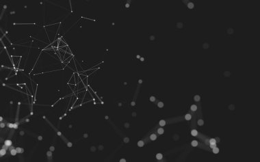 Çokgen alanı düşük Poli koyu arka plan, 3d render