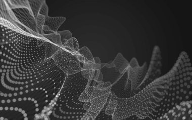 Çokgen alanı düşük Poli koyu arka plan, 3d render