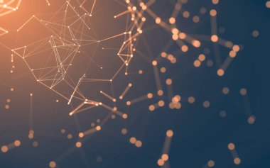 Çokgen alanı düşük Poli koyu arka plan, 3d render