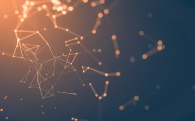 Çokgen alanı düşük Poli koyu arka plan, 3d render