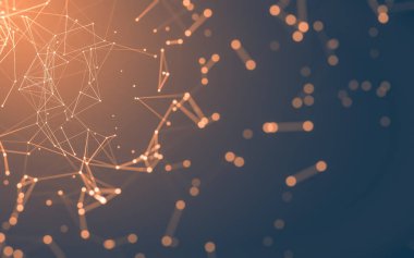 Çokgen alanı düşük Poli koyu arka plan, 3d render