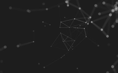 Çokgen alanı düşük Poli koyu arka plan, 3d render