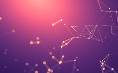 Çokgen alanı düşük Poli koyu arka plan, 3d render