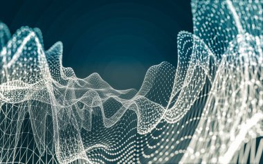 Çokgen alanı düşük Poli koyu arka plan, 3d render