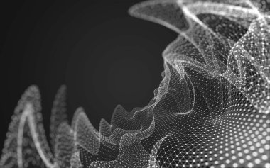 Çokgen alanı düşük Poli koyu arka plan, 3d render