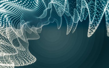 Çokgen alanı düşük Poli koyu arka plan, 3d render