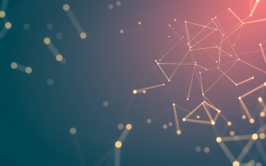 Çokgen alanı düşük Poli koyu arka plan, 3d render