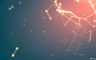 Çokgen alanı düşük Poli koyu arka plan, 3d render