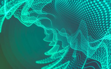 Çokgen alanı düşük Poli koyu arka plan, 3d render