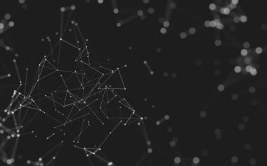 Çokgen alanı düşük Poli koyu arka plan, 3d render