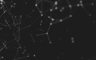 Çokgen alanı düşük Poli koyu arka plan, 3d render