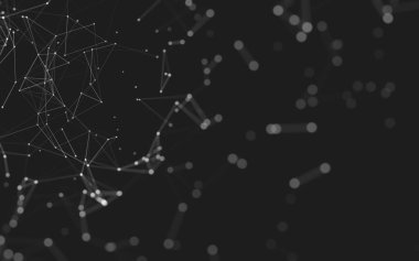 Çokgen alanı düşük Poli koyu arka plan, 3d render