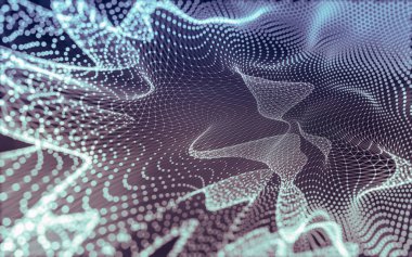 Çokgen alanı düşük Poli koyu arka plan, 3d render