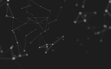 Çokgen alanı düşük Poli koyu arka plan, 3d render