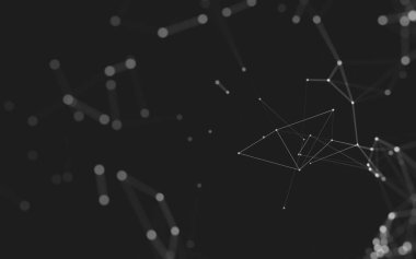 Çokgen alanı düşük Poli koyu arka plan, 3d render