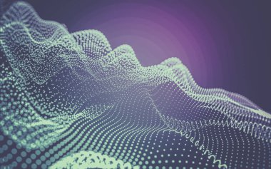 Çokgen alanı düşük Poli koyu arka plan, 3d render