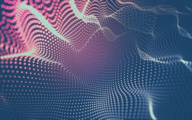 Çokgen alanı düşük Poli koyu arka plan, 3d render