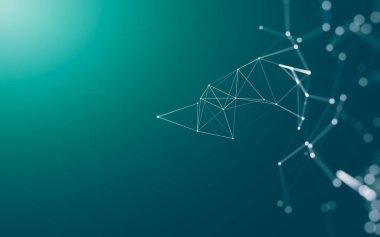 Çokgen alanı düşük Poli koyu arka plan, 3d render