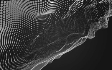 Çokgen alanı düşük Poli koyu arka plan, 3d render