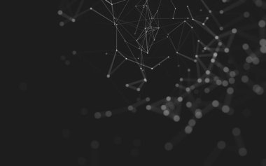 Çokgen alanı düşük Poli koyu arka plan, 3d render