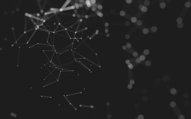 Çokgen alanı düşük Poli koyu arka plan, 3d render