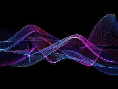 Bir parlayan ile koyu arka plan soyut dalgalar