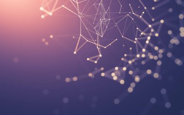 Çokgen alanı düşük Poli koyu arka plan, 3d render