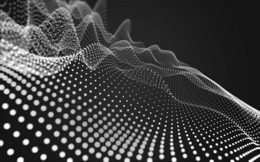 Çokgen alanı düşük Poli koyu arka plan, 3d render