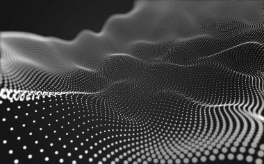 Çokgen alanı düşük Poli koyu arka plan, 3d render