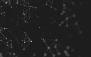 Çokgen alanı düşük Poli koyu arka plan, 3d render