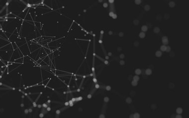 Çokgen alanı düşük Poli koyu arka plan, 3d render