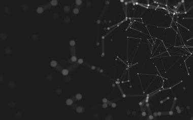 Çokgen alanı düşük Poli koyu arka plan, 3d render