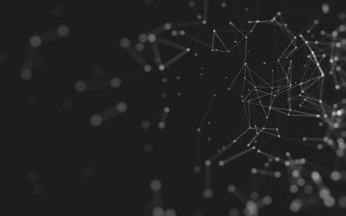 Çokgen alanı düşük Poli koyu arka plan, 3d render