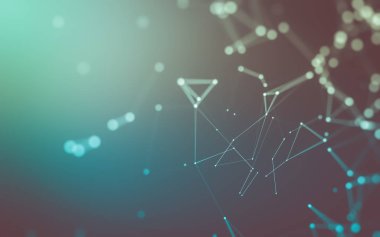 Çokgen alanı düşük Poli koyu arka plan, 3d render