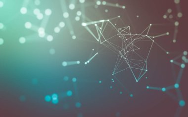 Çokgen alanı düşük Poli koyu arka plan, 3d render