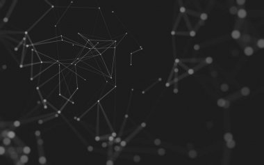 Çokgen alanı düşük Poli koyu arka plan, 3d render