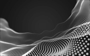 Çokgen alanı düşük Poli koyu arka plan, 3d render