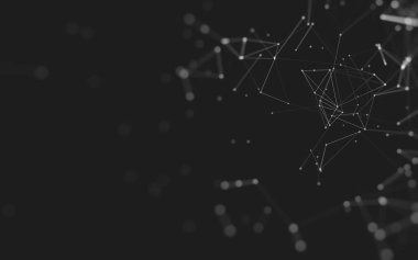 Çokgen alanı düşük Poli koyu arka plan, 3d render