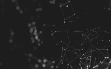 Çokgen alanı düşük Poli koyu arka plan, 3d render