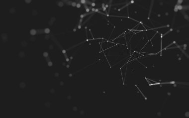 Çokgen alanı düşük Poli koyu arka plan, 3d render