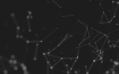 Çokgen alanı düşük Poli koyu arka plan, 3d render