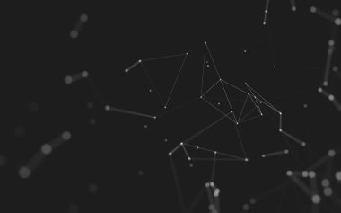 Çokgen alanı düşük Poli koyu arka plan, 3d render