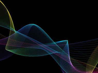 Bir parlayan ile koyu arka plan soyut dalgalar