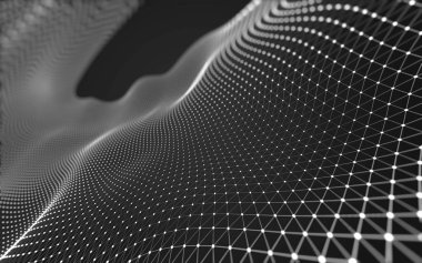 Çokgen alanı düşük Poli koyu arka plan, 3d render