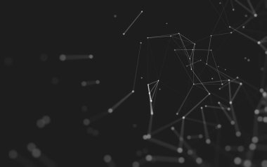 Çokgen alanı düşük Poli koyu arka plan, 3d render