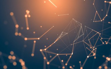 Çokgen alanı düşük Poli koyu arka plan, 3d render